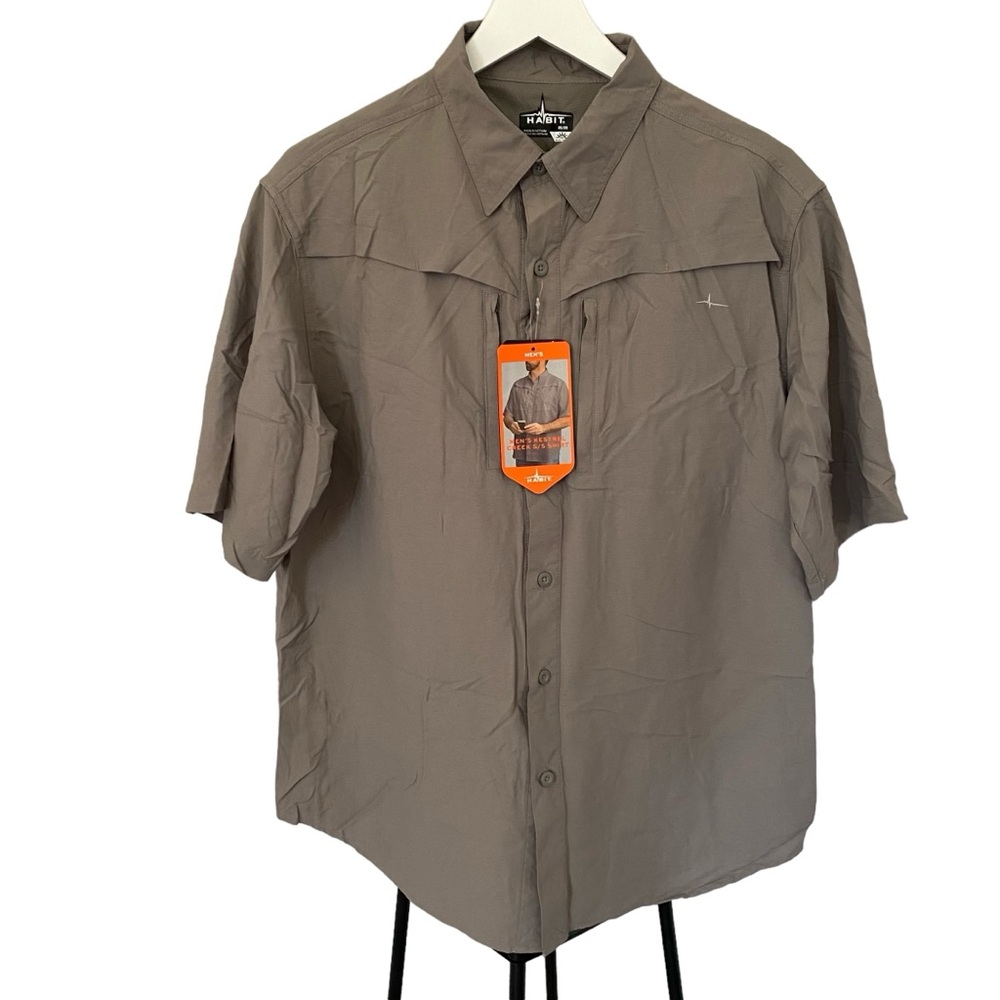 NWT Habit Solar Factor UPF 30+ Men's Outdoor Fishing Hiking Button Front Shirt M